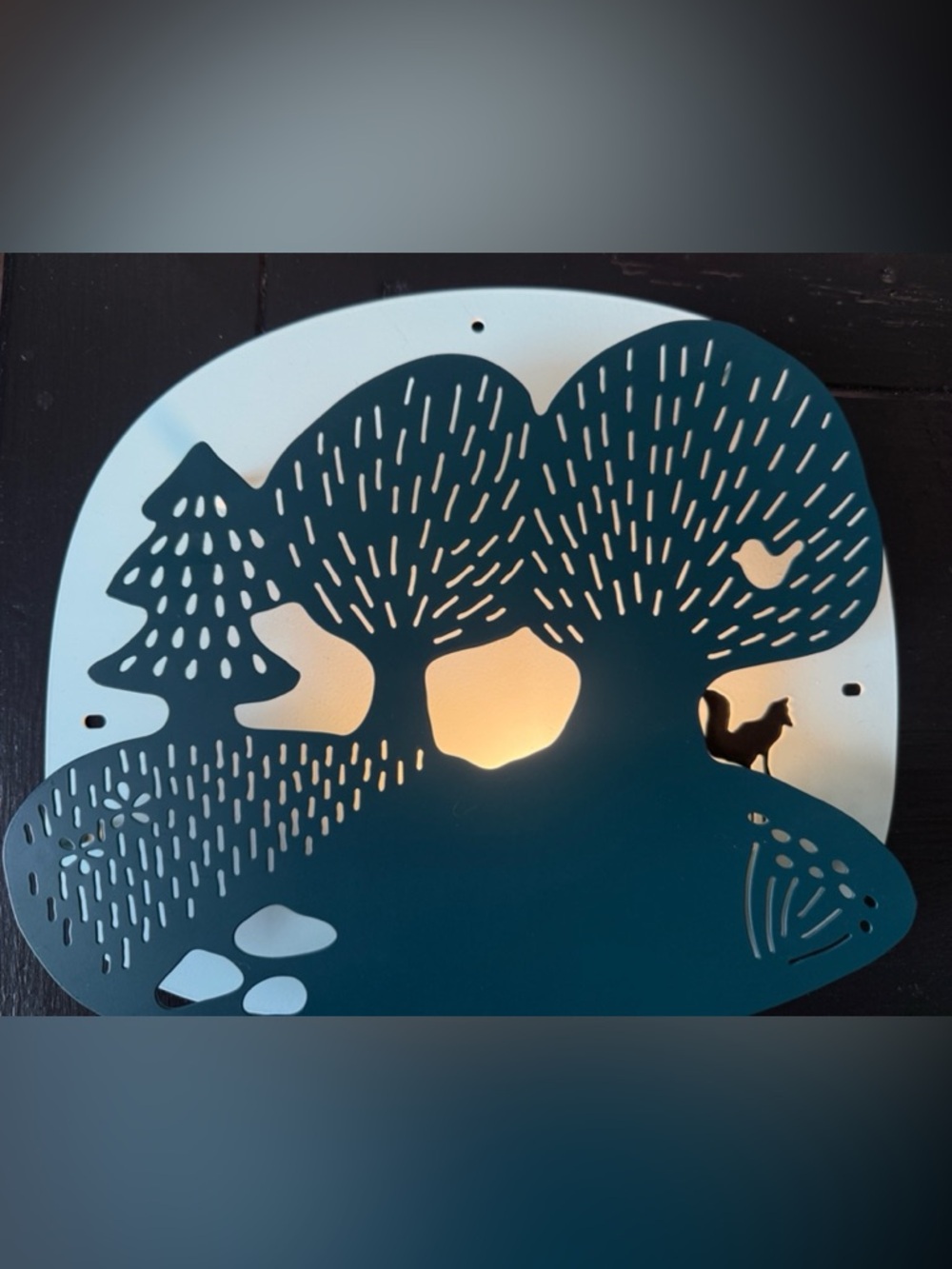 IKEA DUGGREGN LED Children Nursery Wall Mount Forest Woodland Turquoise Fox Lamp